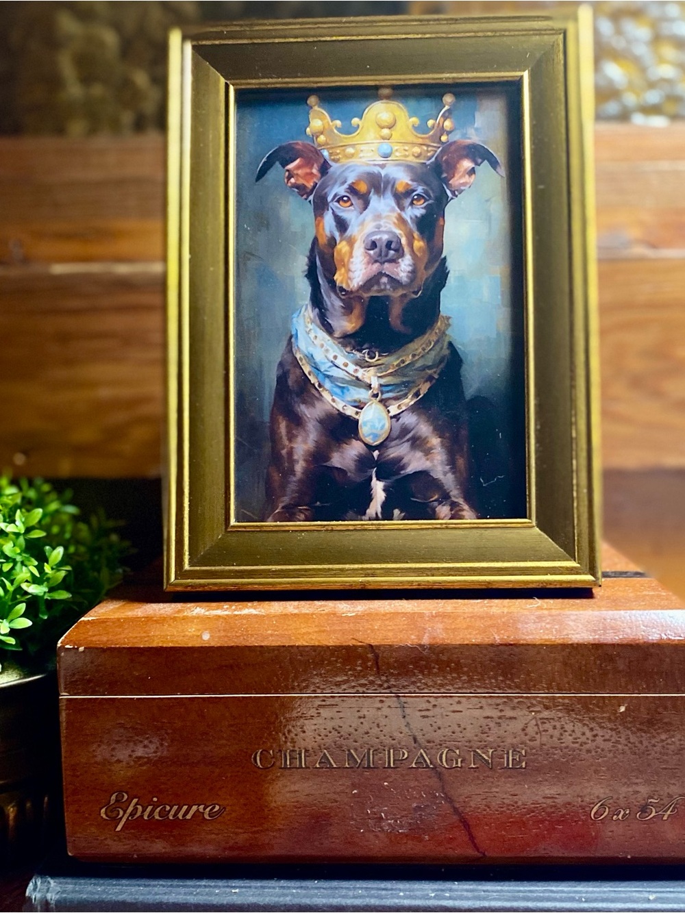 Royal Rottweiler Dog Portrait – Baron Otto | Framed Vintage Style Art - Picture 3 of 5